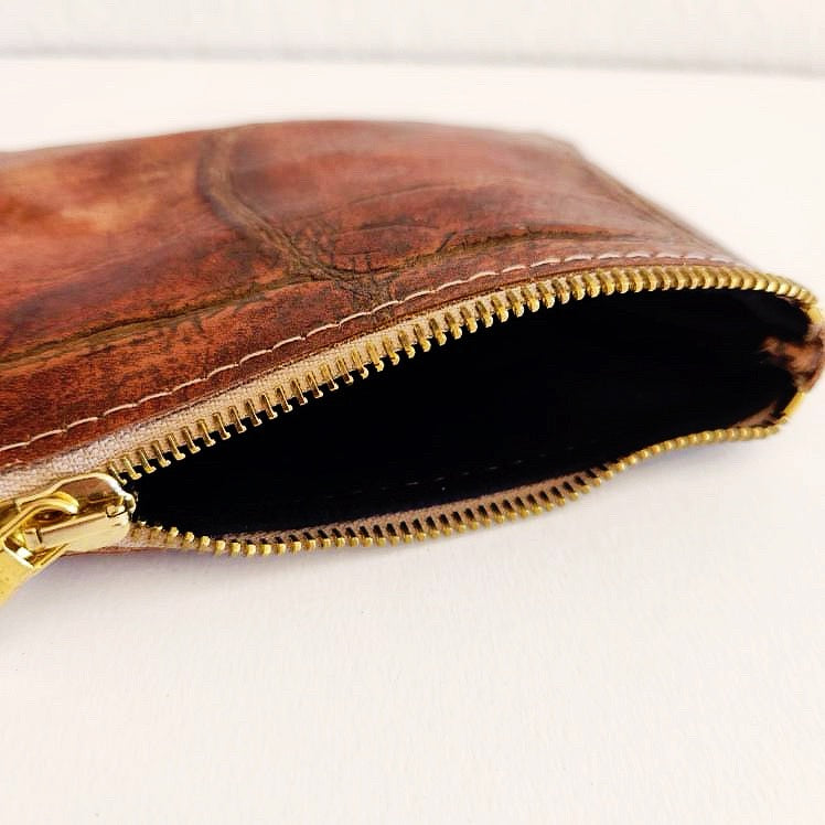 Vintage Brown Mini Coin Card Pouch