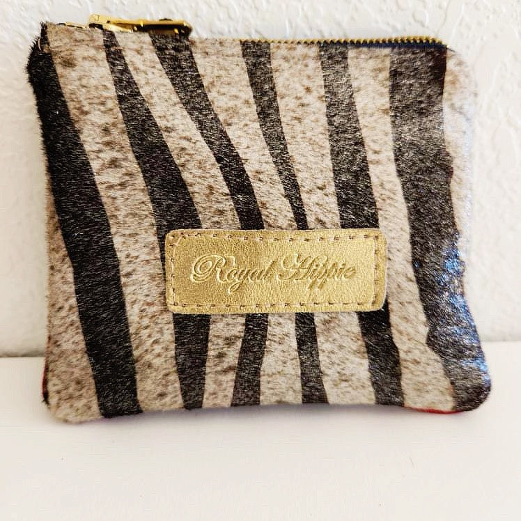 Pewter Zebra Mini Coin Card Pouch