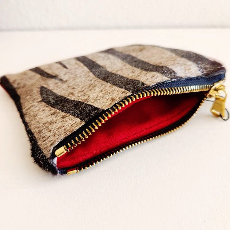 Pewter Zebra Mini Coin Card Pouch