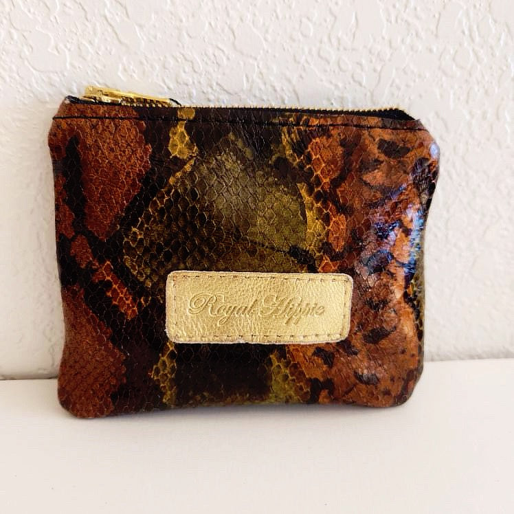 Snake Print Mini Coin Card Pouch