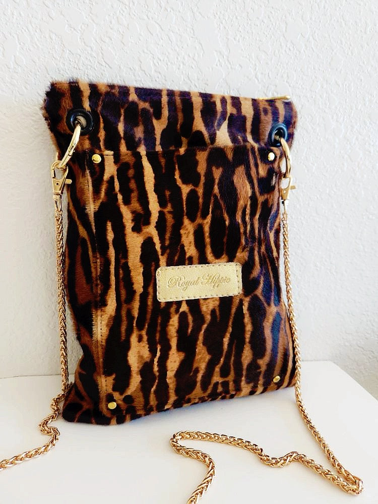 Hair-On Mocha Bengal Crossbody