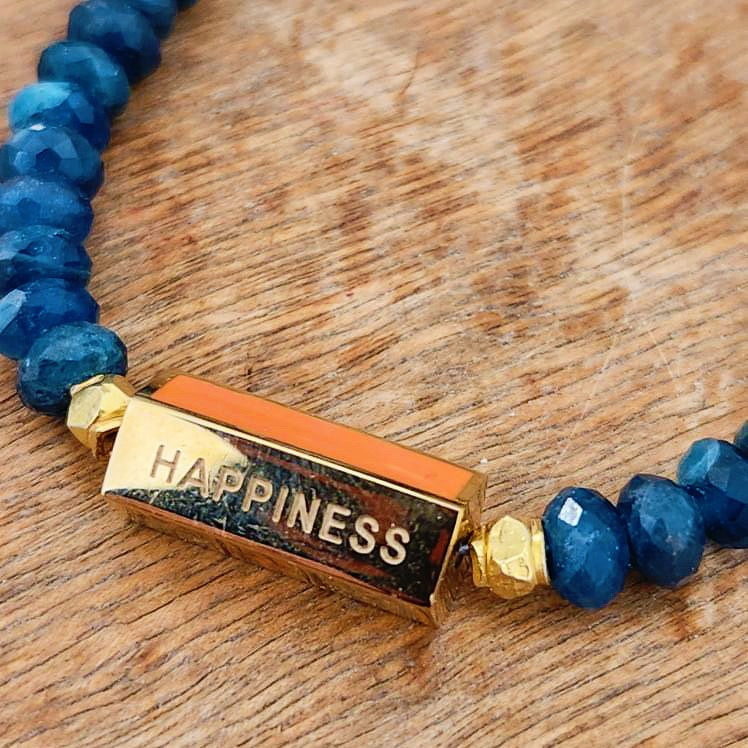 Faceted Apatite 22kt Gold Overlay Bracelet