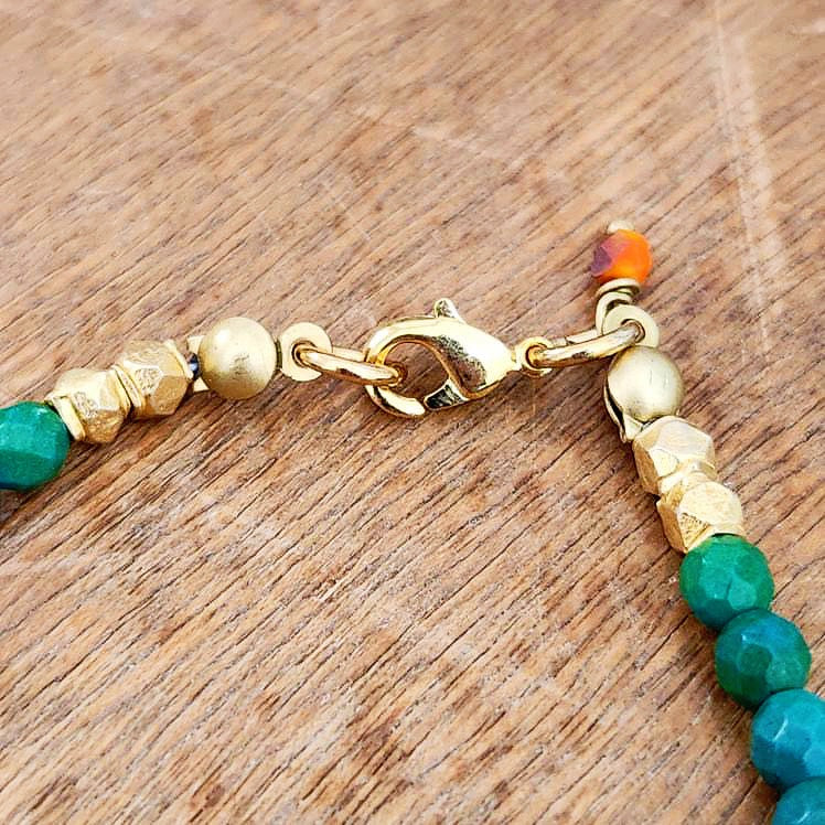 Faceted Turquoise Message Bracelet