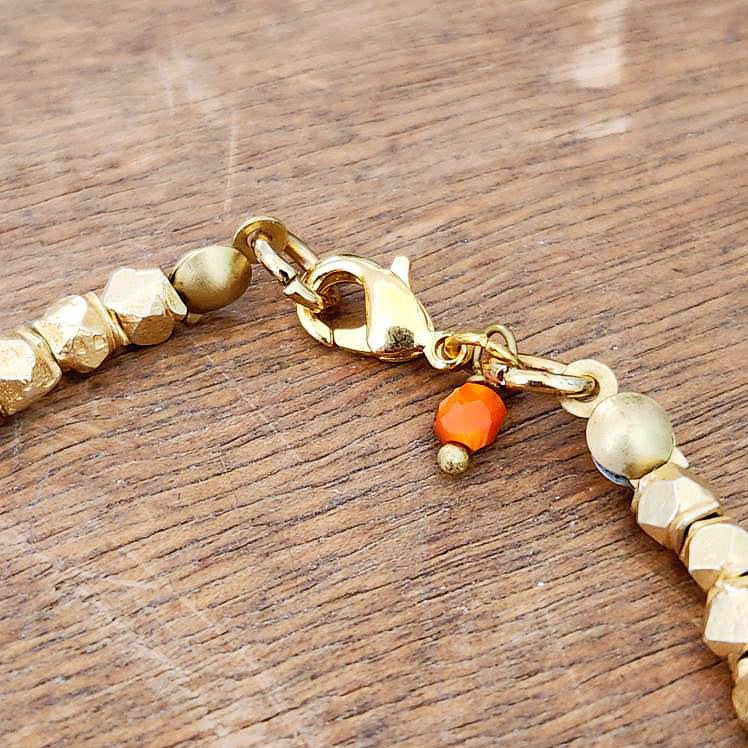 22kt Overlay Faceted Tiger Eye Bracelet