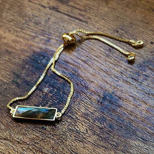 Gold Filled Labradorite Adjustable bracelet