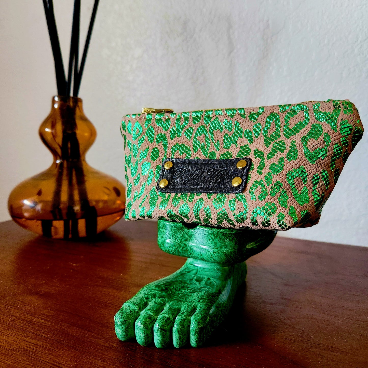 Jade Leopard Mini Pouch