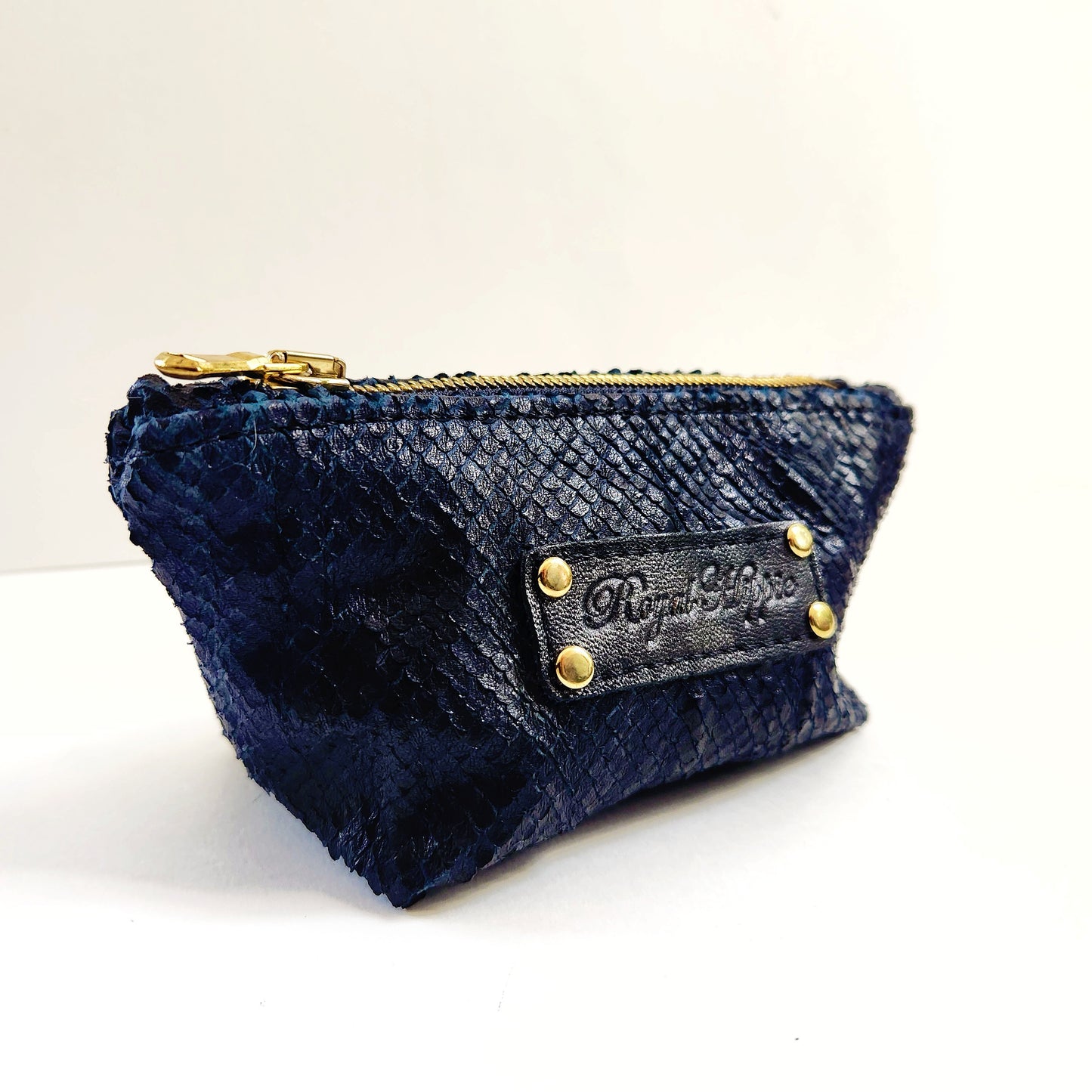 Navy snake print Mini Pouch
