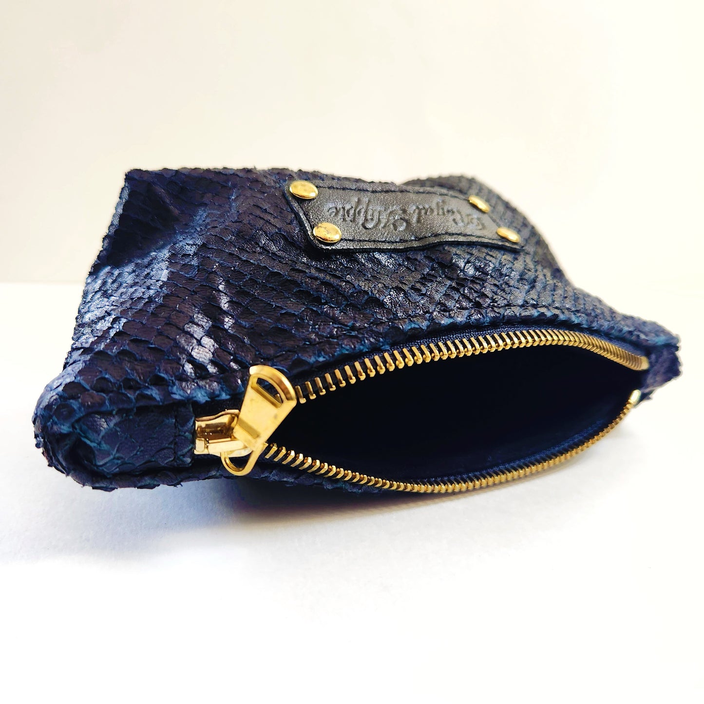 Navy snake print Mini Pouch