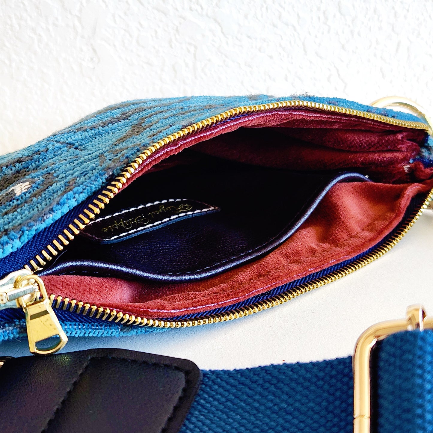 Cobalt Velvet Bengal Crossbody