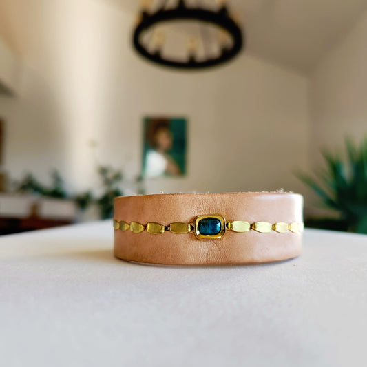 Natural Blue Jasper Cuff Bracelet