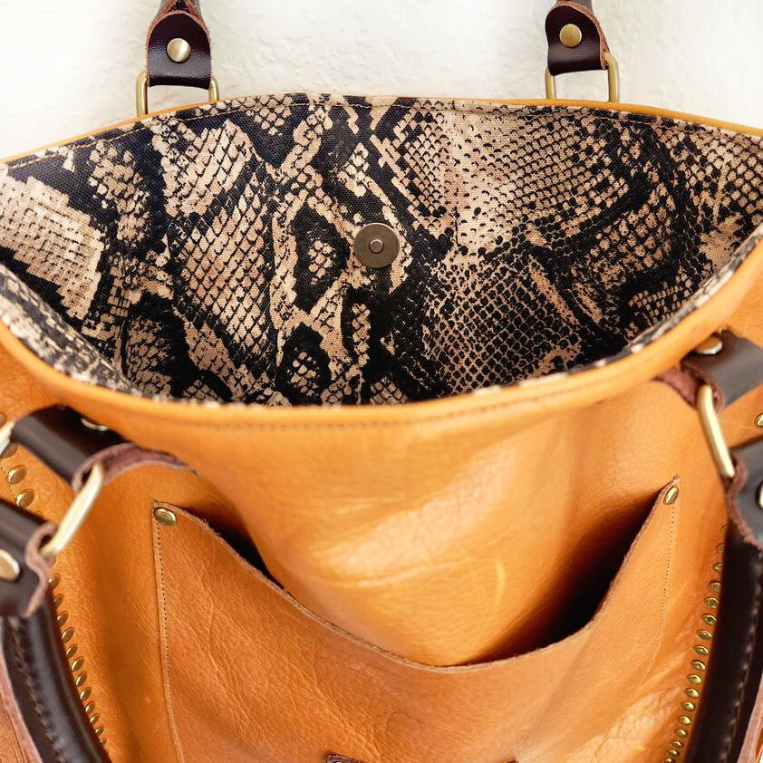 Handcrafted Camel Floral Fringe Tote