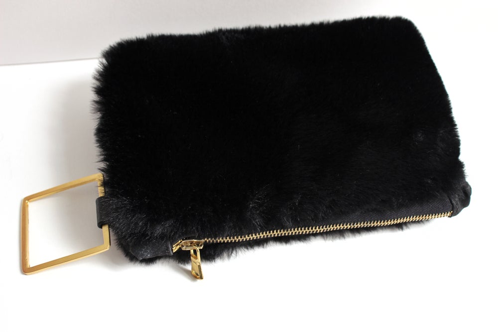 Faux Fur Pouch Black Onyx