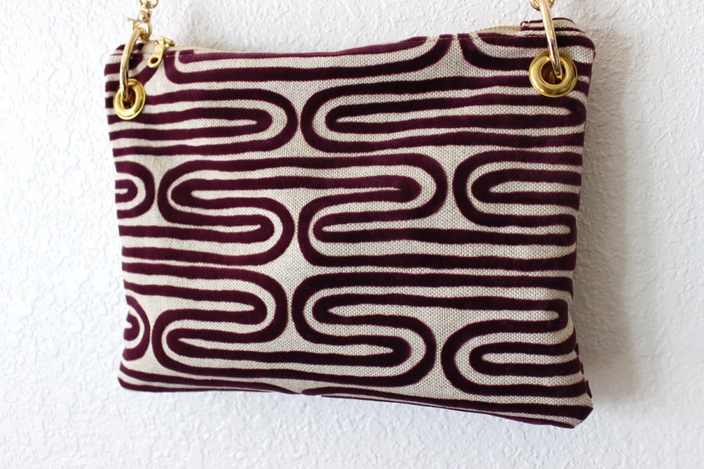 Bordeaux Velvet Swirl Crossbody