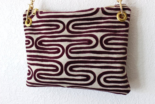 Bordeaux Velvet Swirl Crossbody