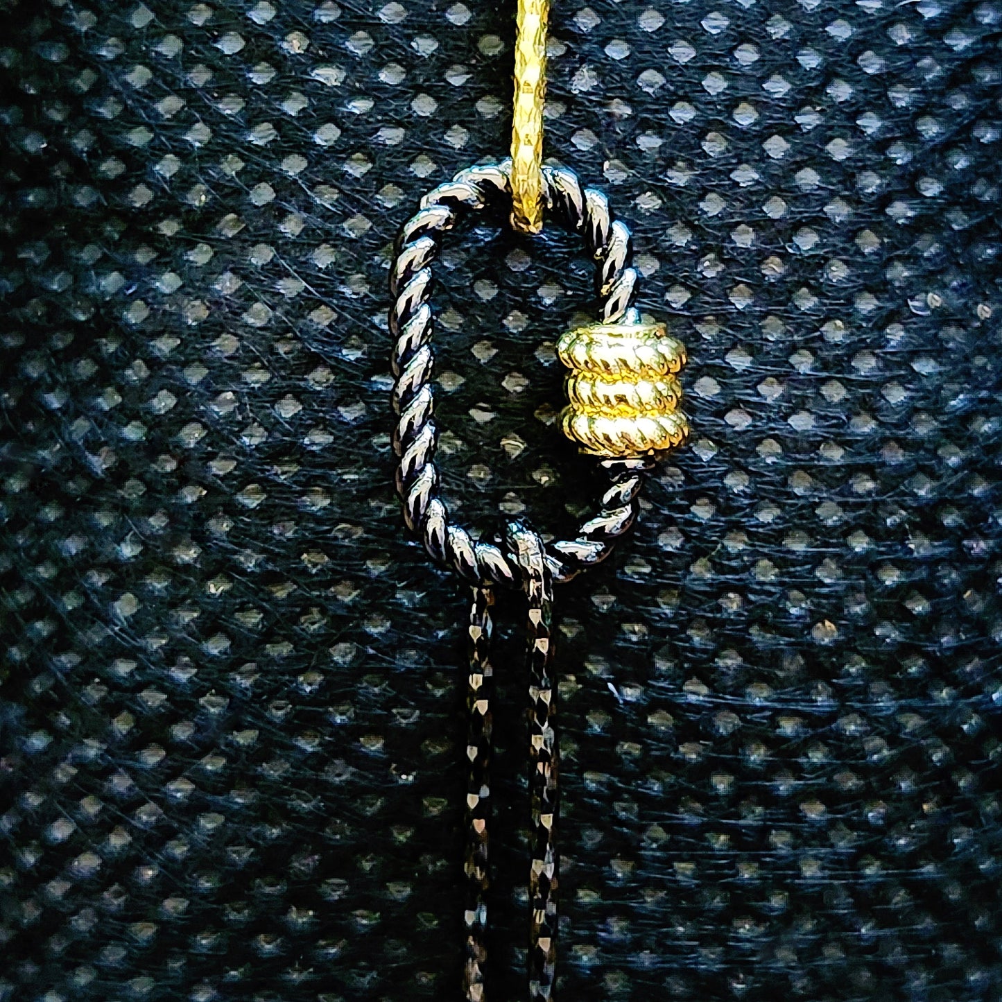 Oxidized Sterling Silver and Gold Overlay Bracelet