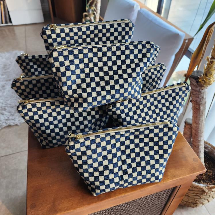 Checkered Velvet Traveller Medium