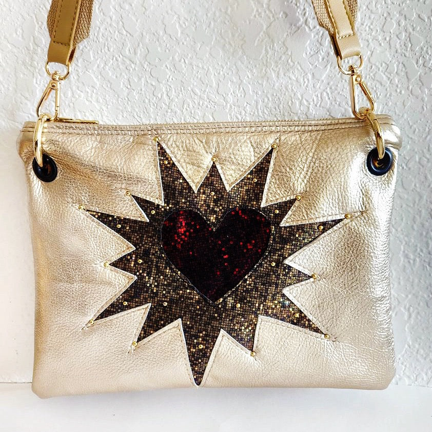 Gold Mon Coeur Crossbody Bag