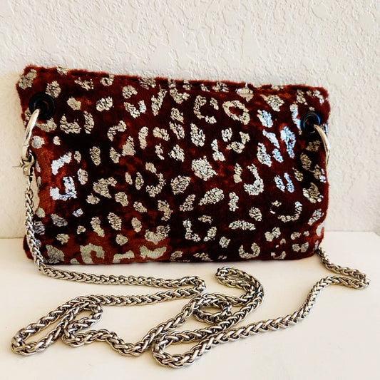 Garnet and Chrome Leopard Crossbody