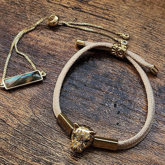 Gold Filled Leopard Adjustable Bracelet