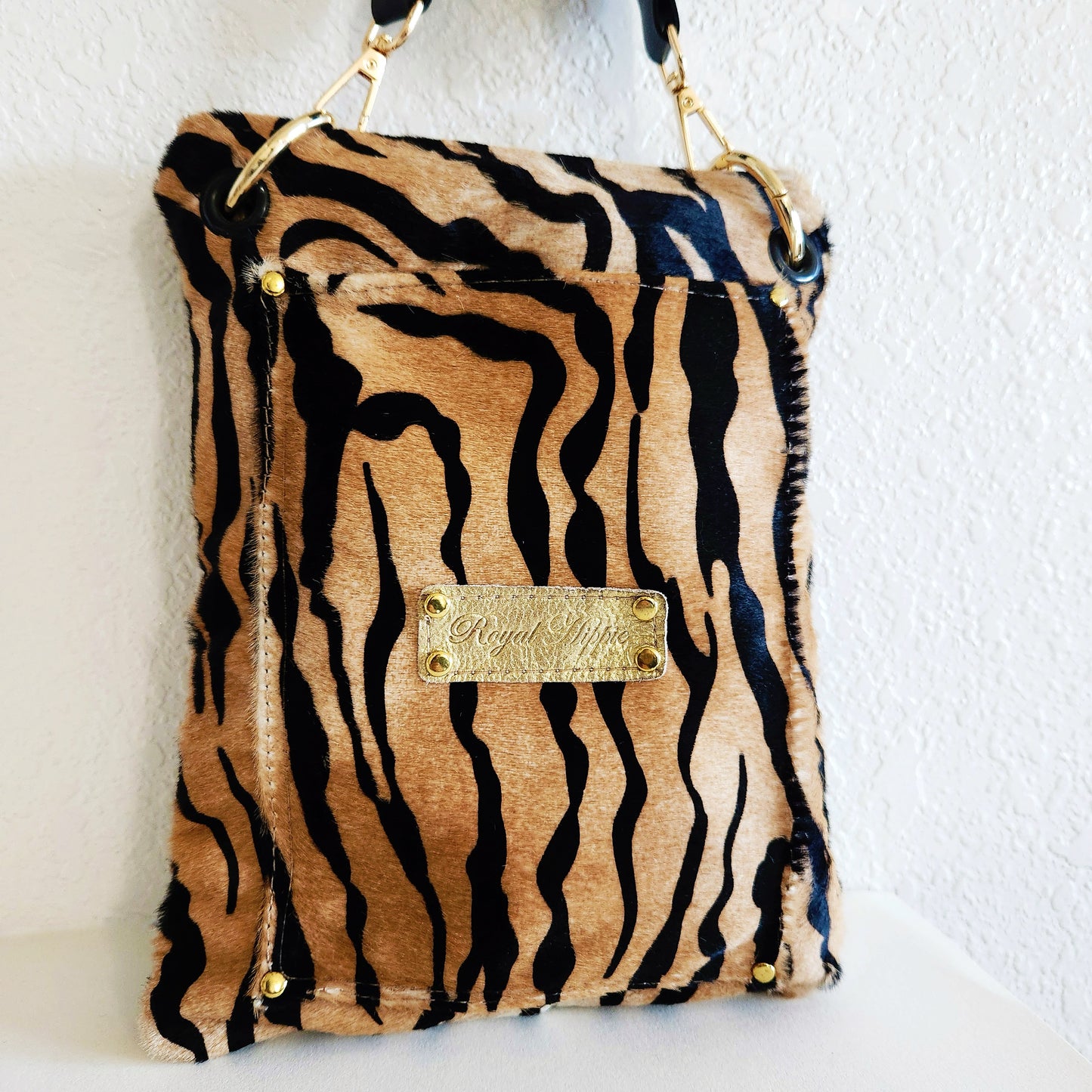 Hair-On Black and Tan Bengal Crossbody