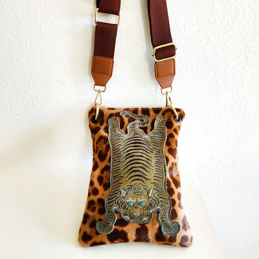 Mocha Leopard Bengal Crossbody Bag