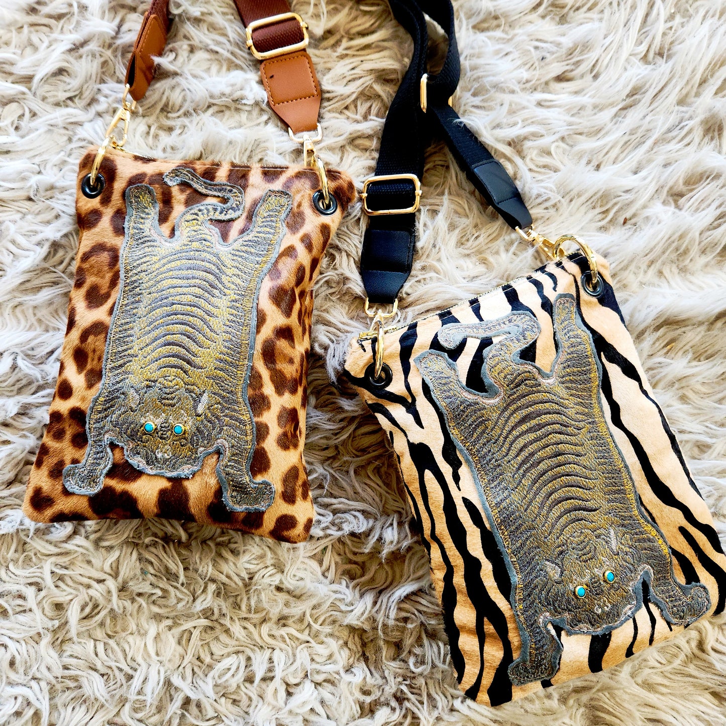 Hair-On Black and Tan Bengal Crossbody
