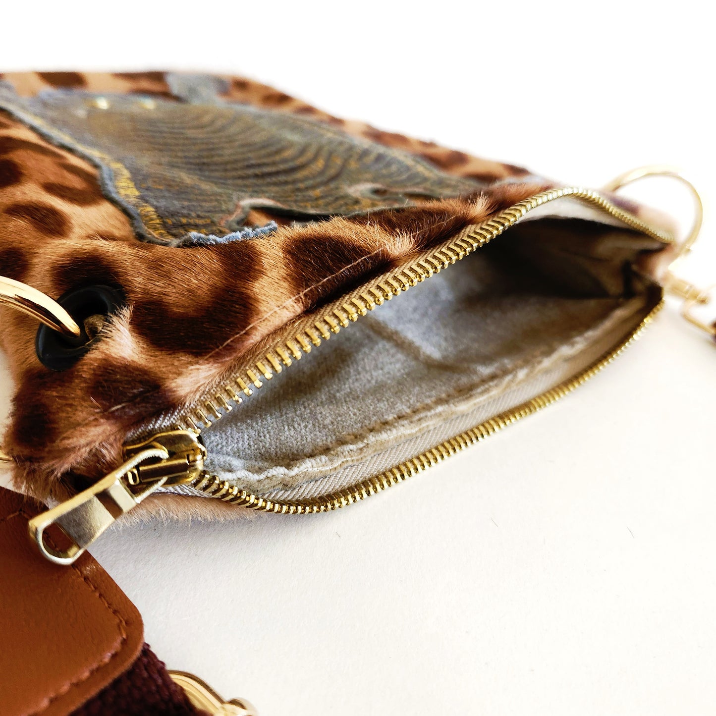 Mocha Leopard Bengal Crossbody Bag
