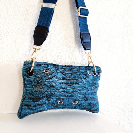 Cobalt Velvet Bengal Crossbody