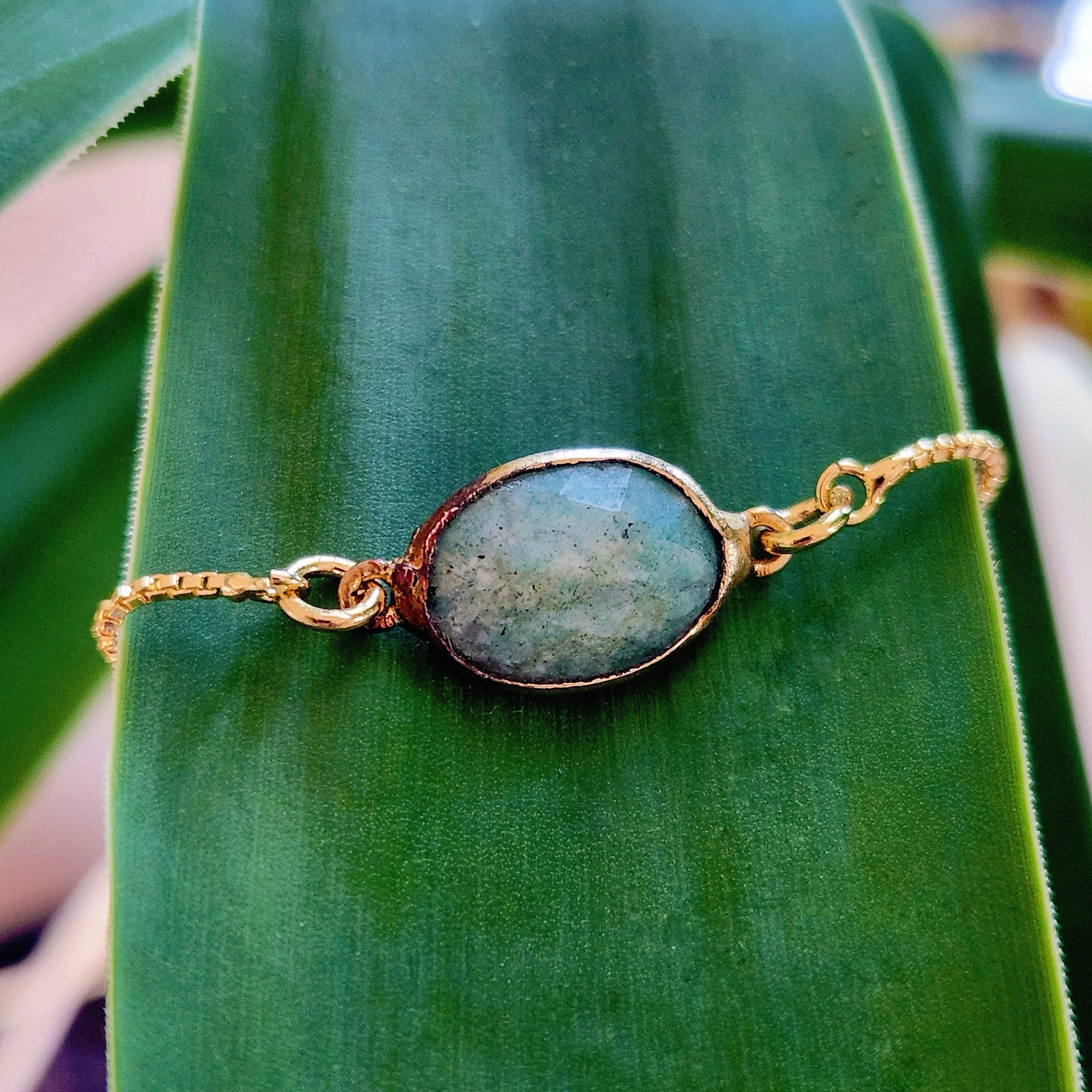 Jade Gold Filled Adjustable Bracelet