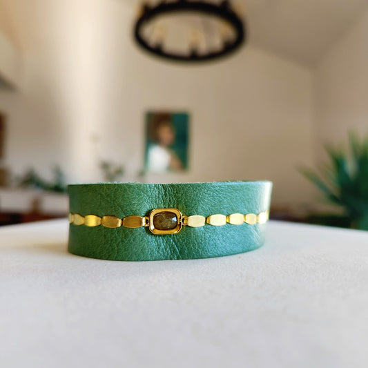 Green Labradorite Cuff