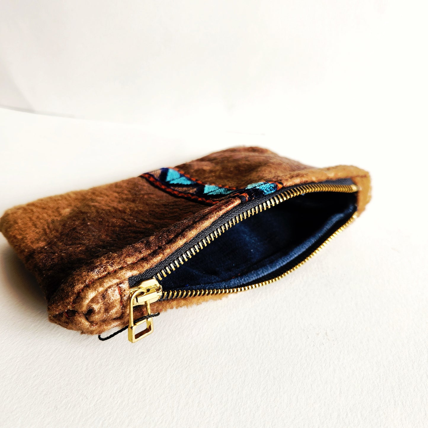 Italian Sherpa With French Trim Pouch