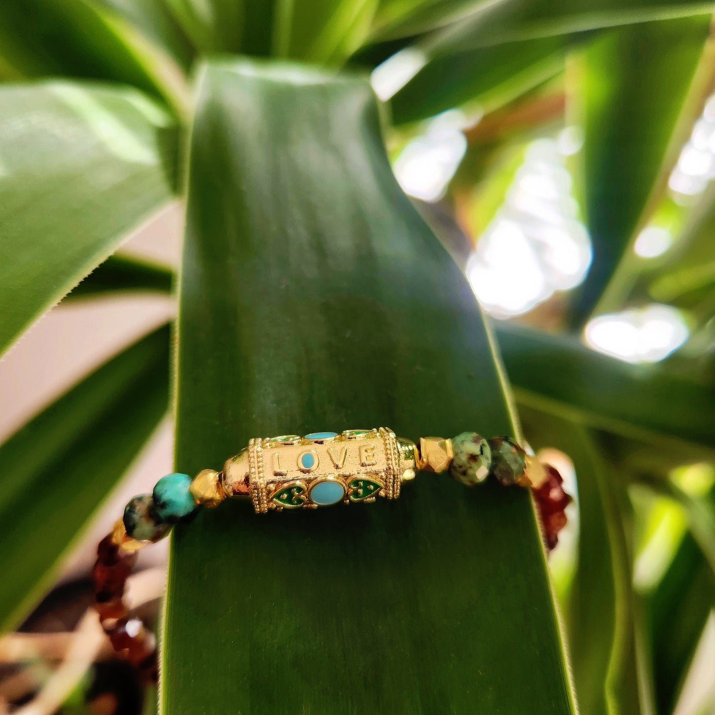 Faceted Ruby Message Bracelet
