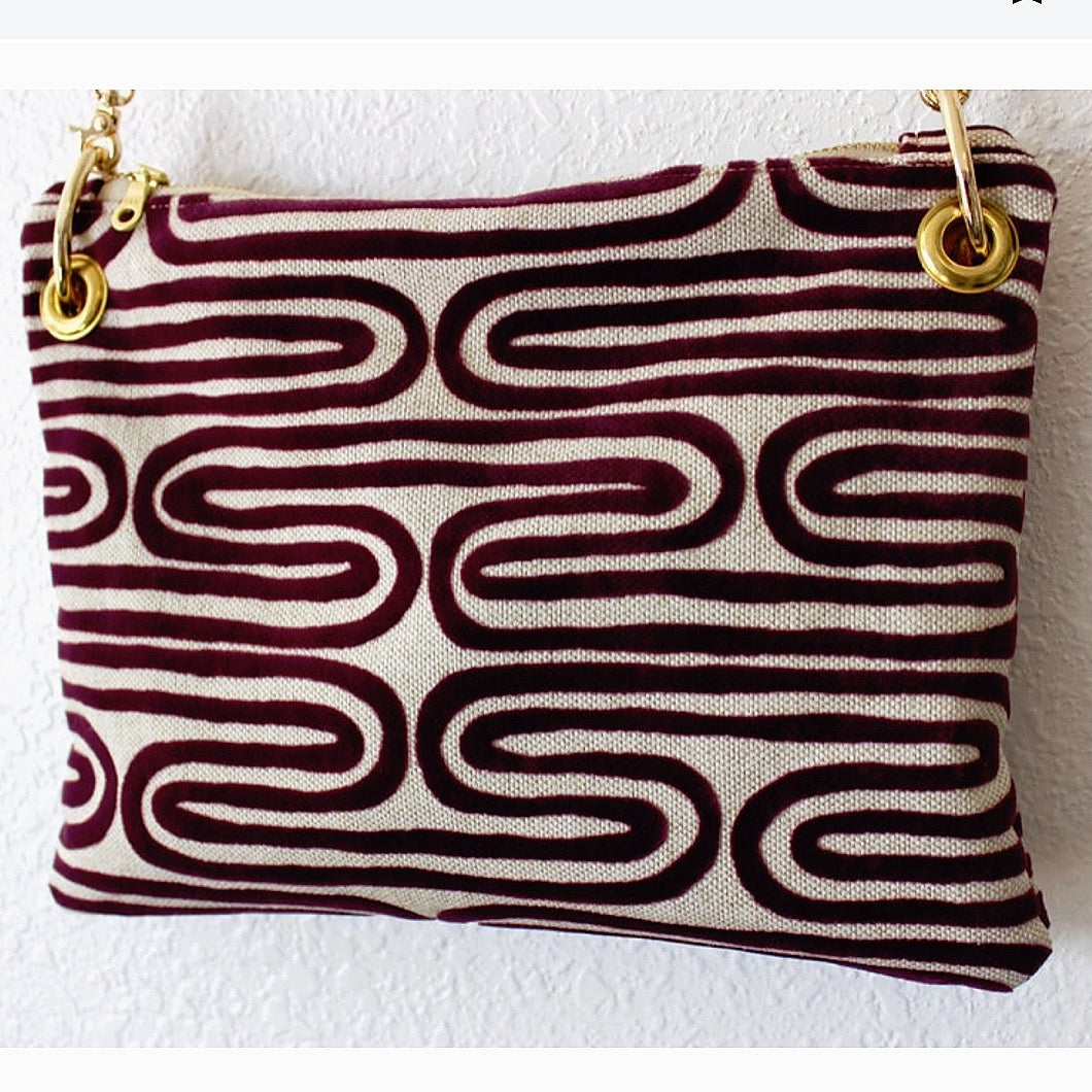 Bordeaux Velvet Swirl Crossbody