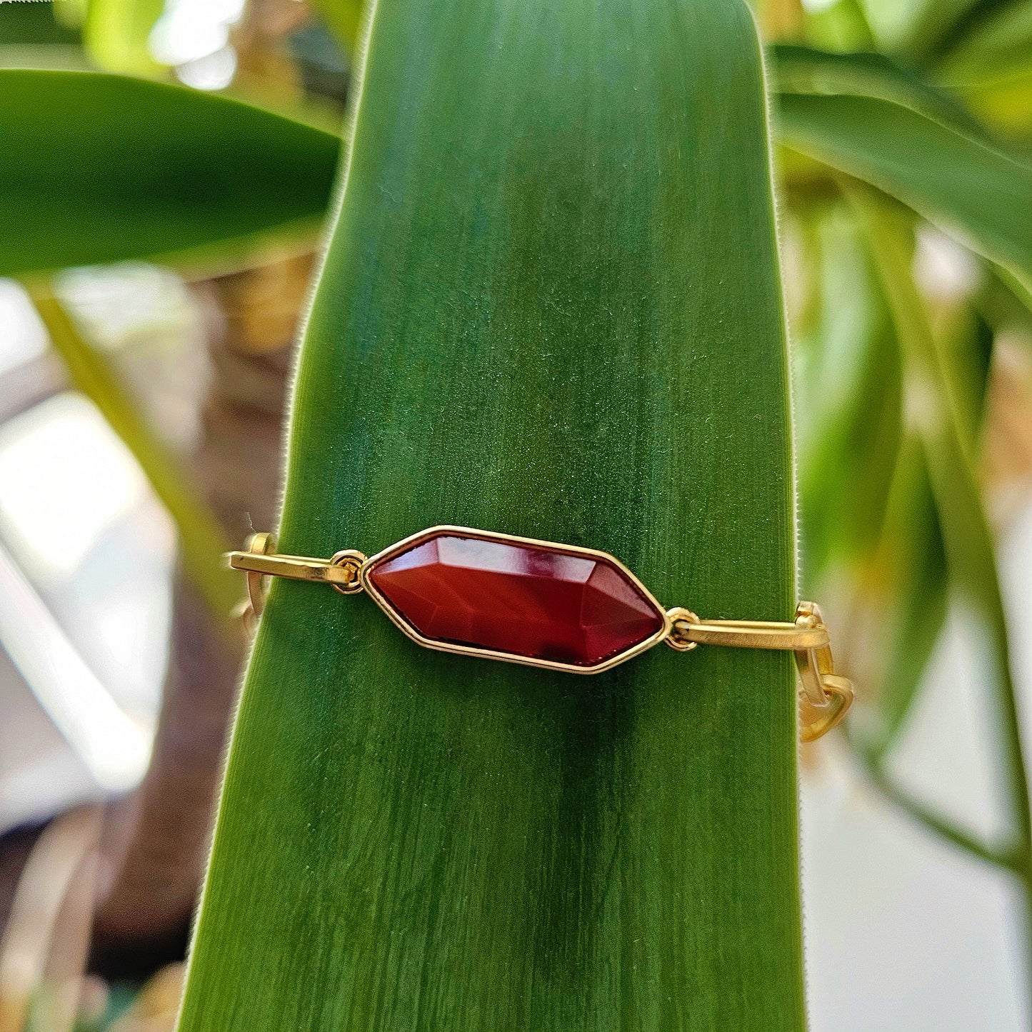 Carnelian 22Kt Overlay Bracelet