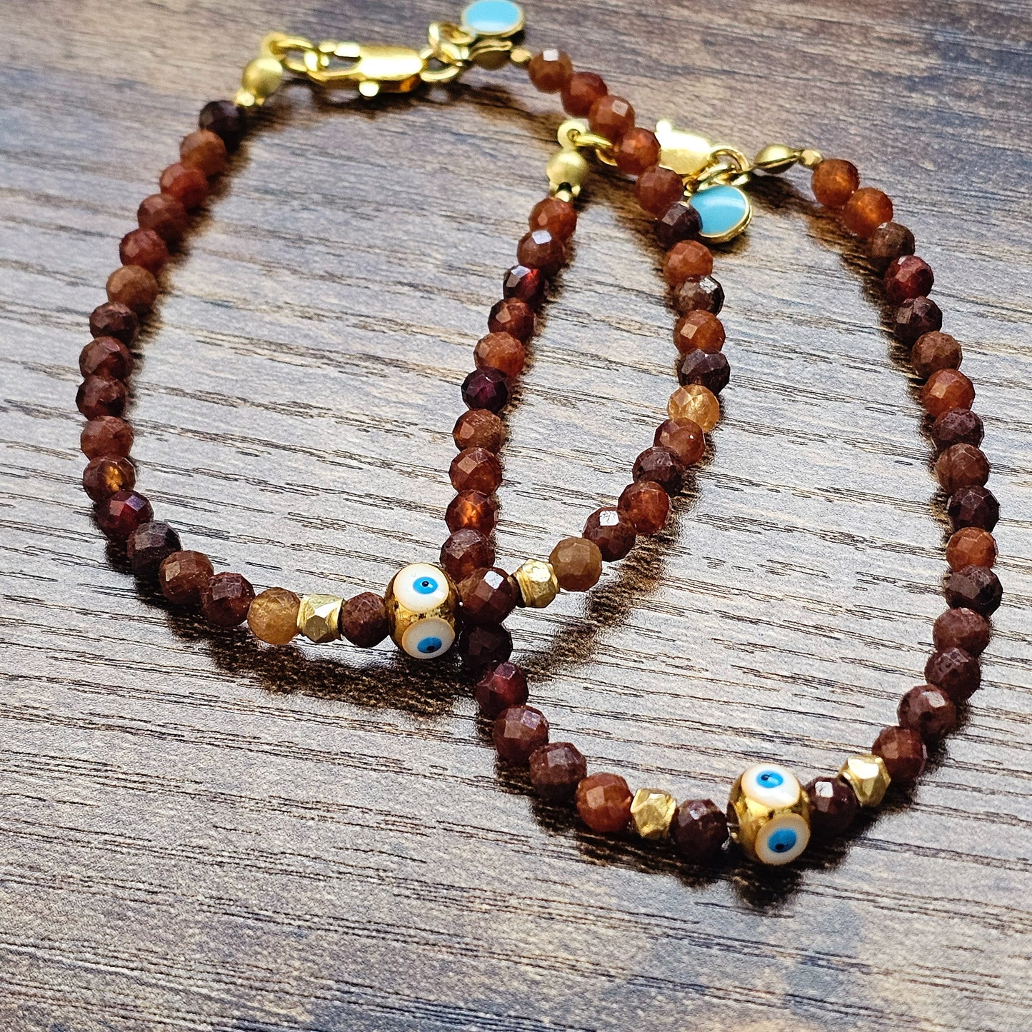 Faceted Ruby 22kt Good eye Bracelet