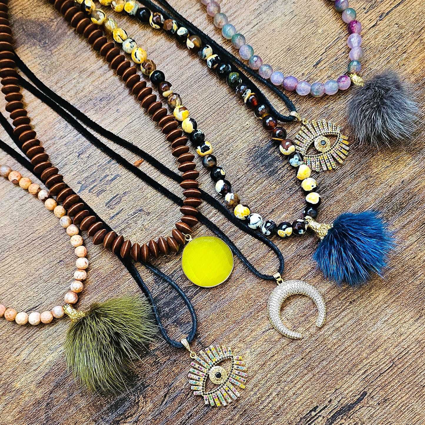 Citrine and Wood Necklace