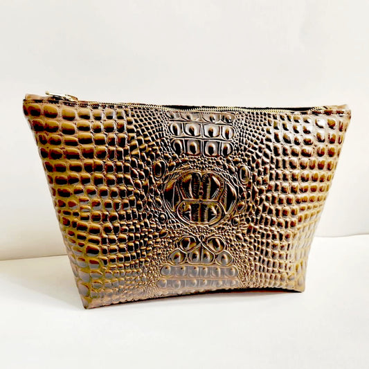 Mocha Faux Croc Traveller Large