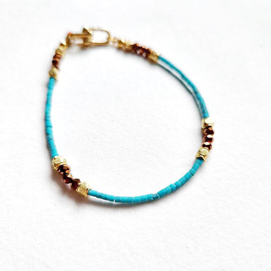 Turquoise and Hematite Stackable Bracelet