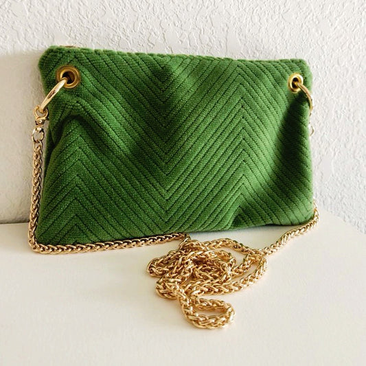 Chevron Vintage Velvet Crossbody Bag