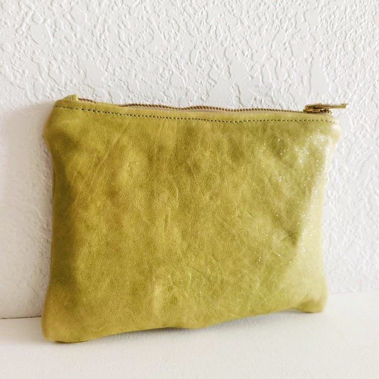 Chartreuse Leather Pouch