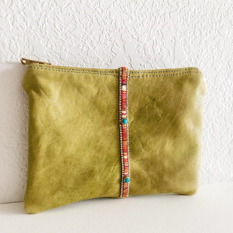 Chartreuse Leather Pouch