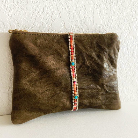 Olive Wrinkle Italian Leather