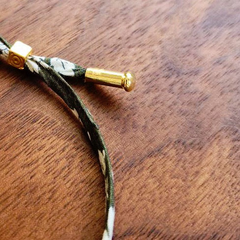 Olive and Coral Stackable Bracelet
