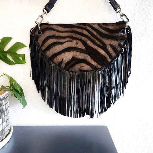 Zebra Moon Shoulder Bag