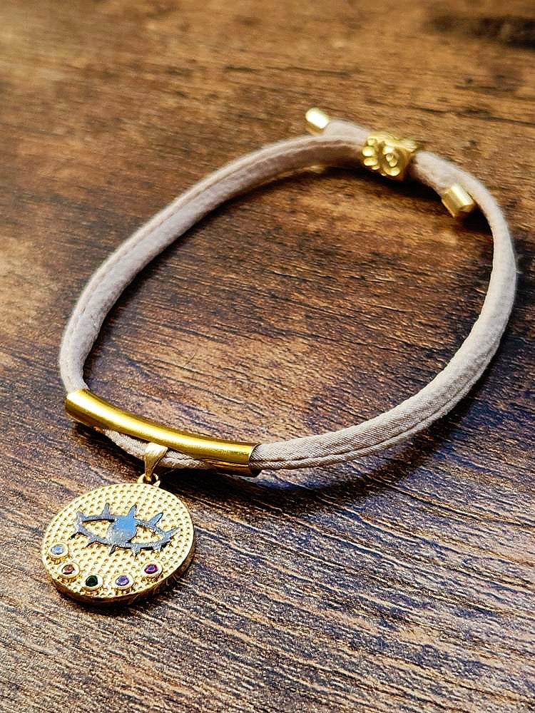 22kt Gold Overlay Good Eye Adjustable bracelet