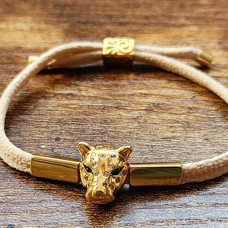 Gold Filled Leopard Adjustable Bracelet