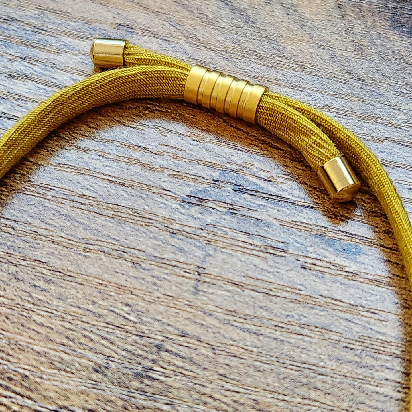 Gold Filled Mustard Leopard Adjustable Bracelet