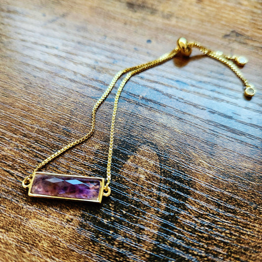 Gold Filled Amethyst Adjustable Bracelet