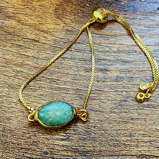 Jade Gold Filled Adjustable Bracelet