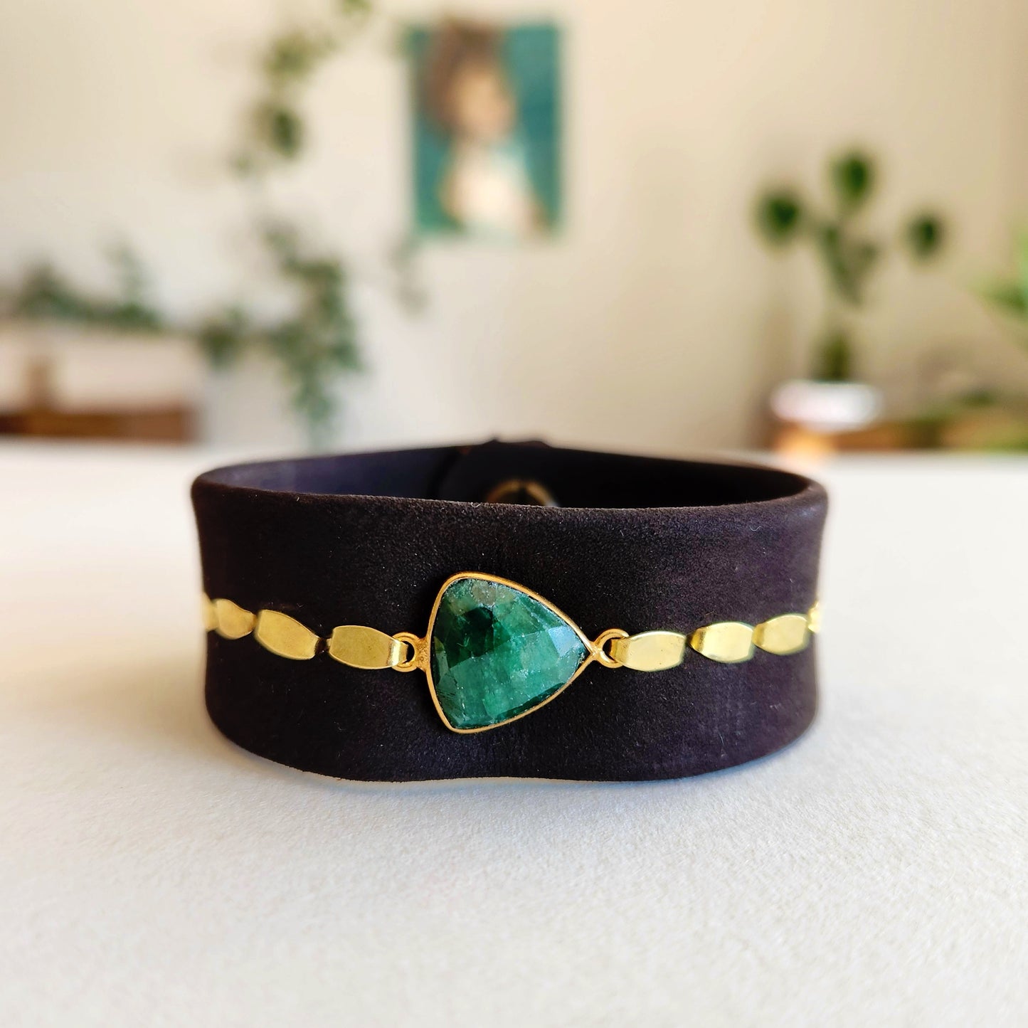 Chocolate Malachite Cuff Bracelet